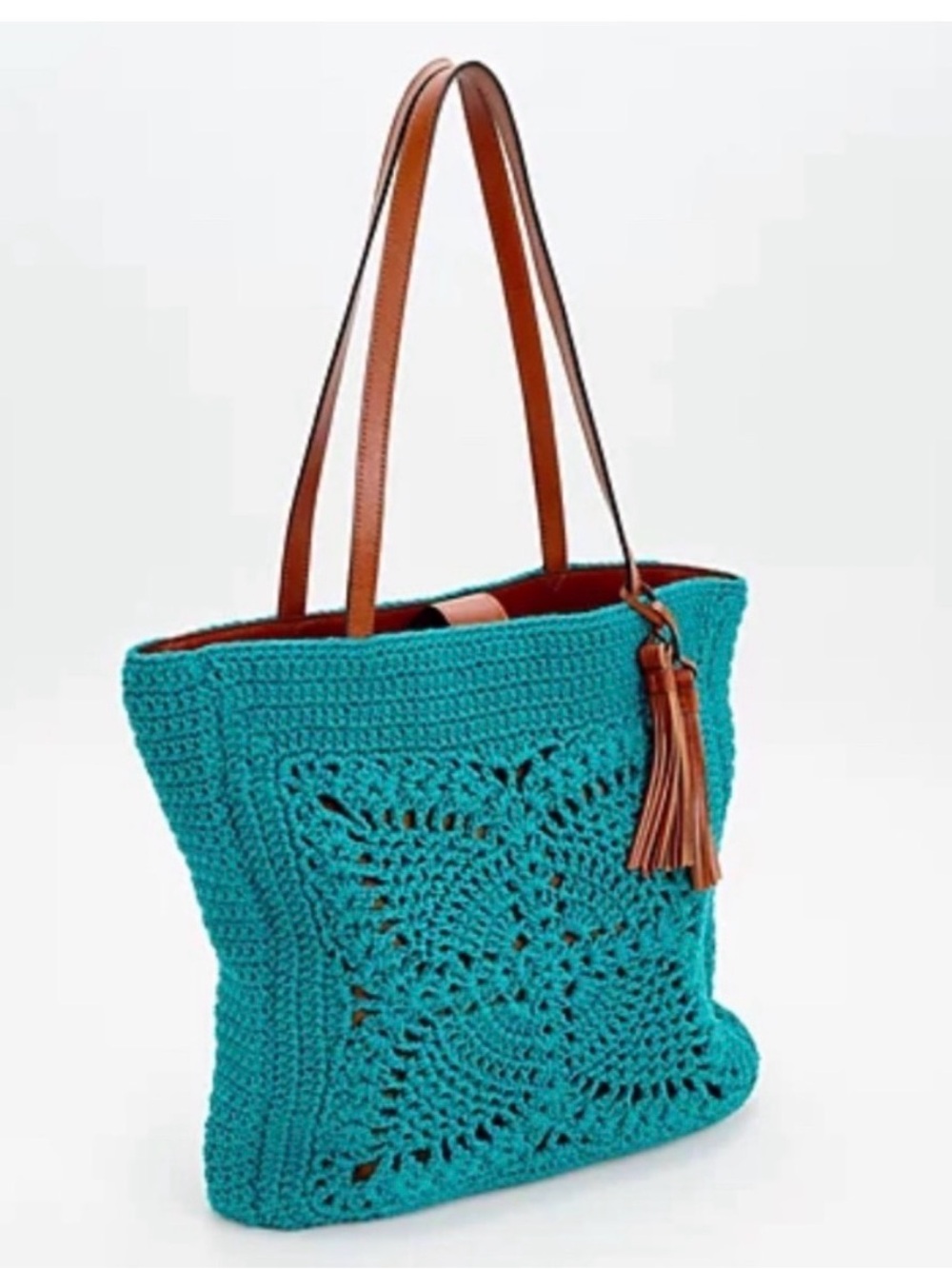 Patricia Nash Crochet Naomi Butterfly Tote‎ Teal